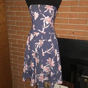 🕊LE LIS BLANC🕊STRAPLESS FLORAL PLEATED DRESS🕊